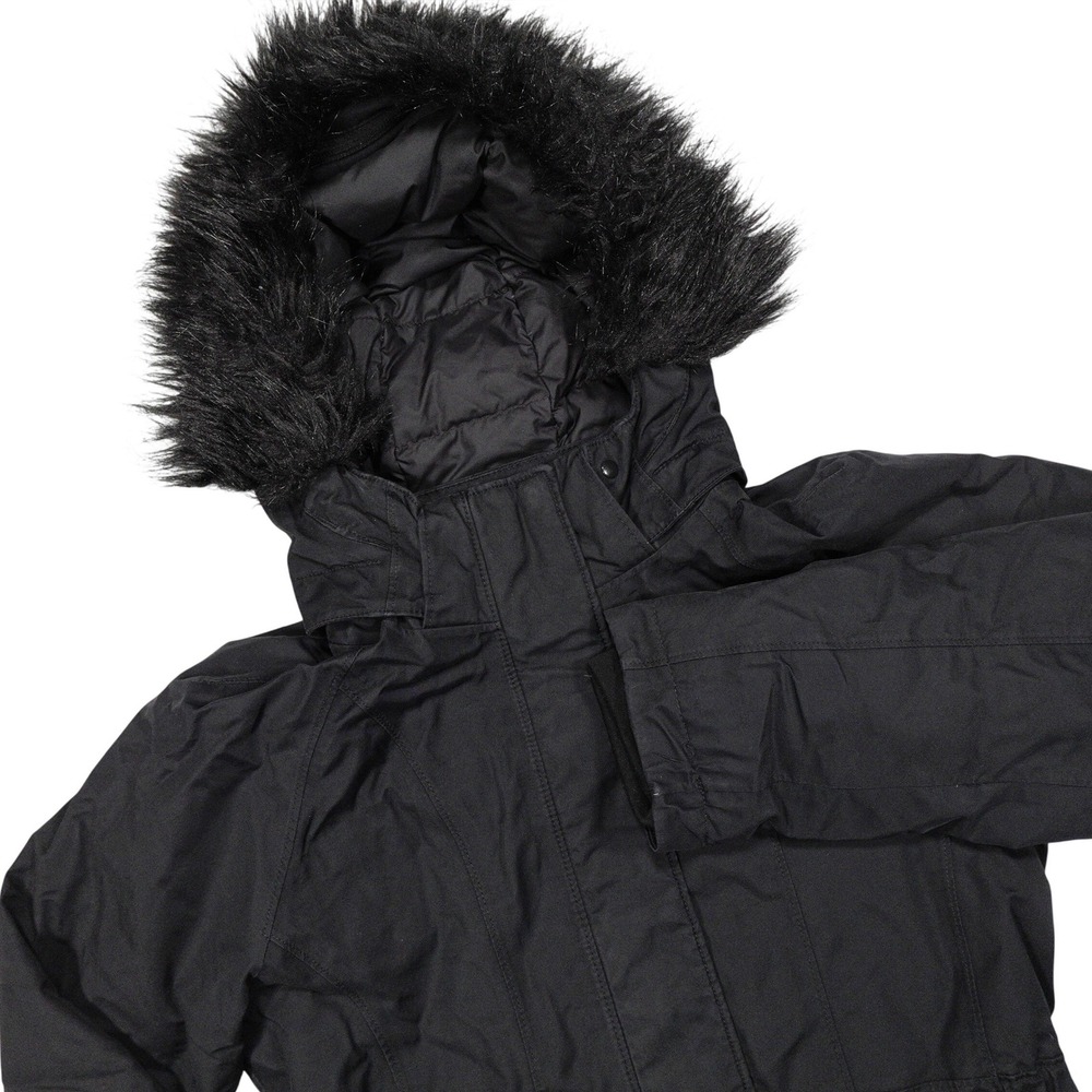 NORTH FACE Women's XS Black Faux Fur Hyvent Insulated Parka‎ Down Winter Jacket